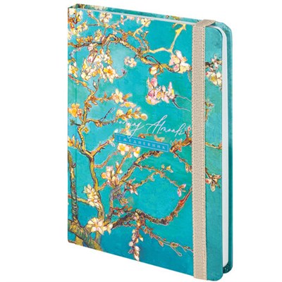 Ежедневник недатированный с резинкой А5 (145х203 мм), BRAUBERG, твердый, фольга, 128 л., "Almond", 114568 114568