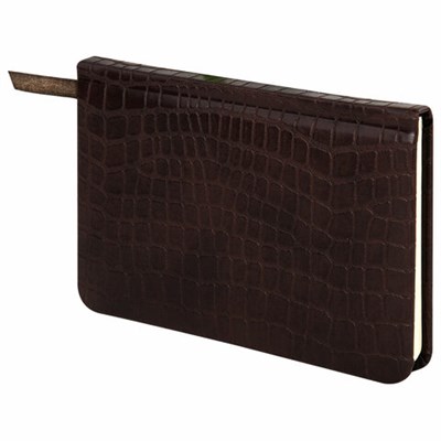 Еженедельник недатированный МАЛЫЙ ФОРМАТ А6 (95х155 мм) BRAUBERG "Alligator", кожзам, 64 л., коричневый, 126183 126183