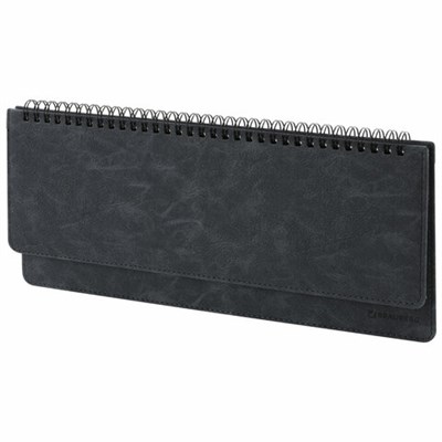 Планинг настольный недатированный (305x140 мм) BRAUBERG "Status", под кожу, 60 л., черный, 113372 113372