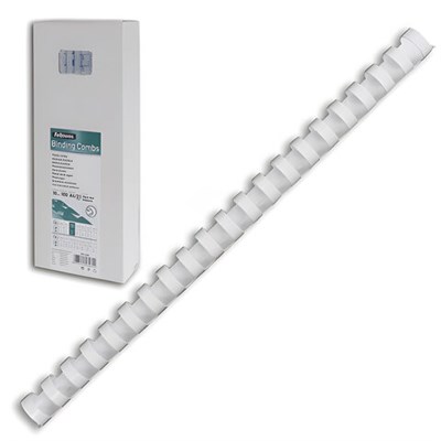 Пружины пластиковые для переплета, КОМПЛЕКТ 100 шт., 12 мм (для сшивания 56-80 л.), белые, FELLOWES, FS-53462 530026