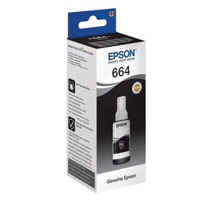Чернила EPSON 664 (T6641) для СНПЧ Epson L100/L110/L200/L210/L300/L456/L550, черные, ОРИГИНАЛЬНЫЕ, C13T66414A/198 360972