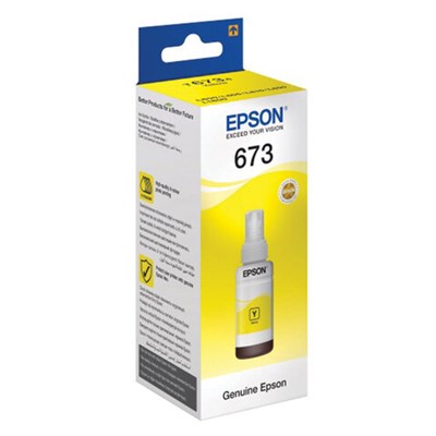 Чернила EPSON 673 (T6734) для СНПЧ Epson L800/L805/L810/L850/L1800, желтые, ОРИГИНАЛЬНЫЕ, C13T67344A/498 361044