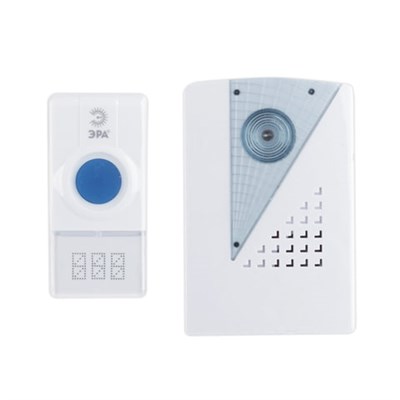 Звонок беспроводной "ЭРА C41", 32 мелодии, подсветка динамика, до 100 м, IP44, белый 452689