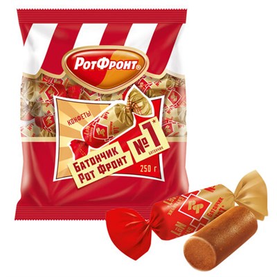 Конфеты шоколадные РОТ ФРОНТ "Батончики", 250 г, пакет, РФ04274 620556