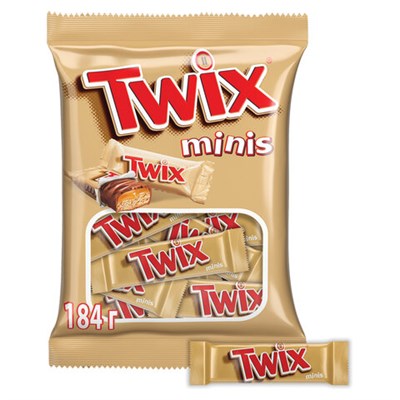 Батончики мини TWIX "Minis" печенье с карамелью в молочном шоколаде, 184 г, 2263 620282