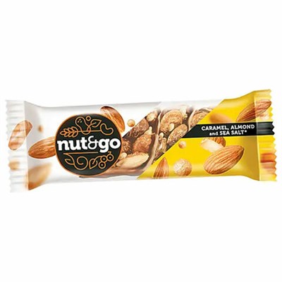 Батончик NUT AND GO из цельного миндаля в соленой карамели, 34 г, шоу-бокс, ВК313 622514