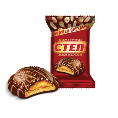 Десерт шоколадный СЛАВЯНКА "Степ" с печеньем, арахисом и карамелью, 1000 г, пакет, 12122 622598