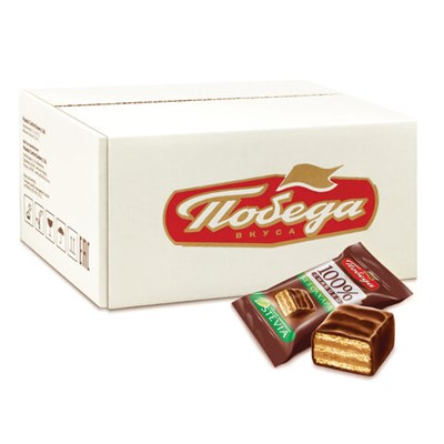 Конфеты вафельные ПОБЕДА ВКУСА "Чаржед" в молочном шоколаде БЕЗ САХАРА, гофрокороб 1,5 кг, IM_0114/1.5 622667