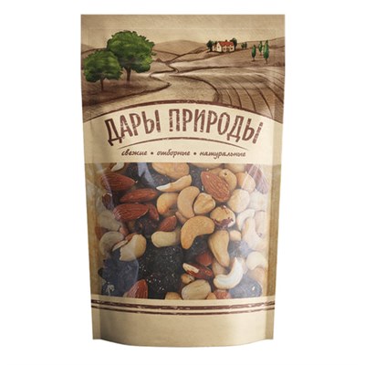 Орехи и сухофрукты ДАРЫ ПРИРОДЫ "Коктейль", миндаль, кешью, фундук, изюм, 150 г, 1995 621498