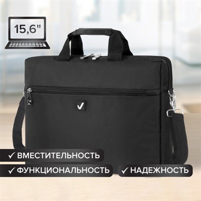 Сумка портфель BRAUBERG TEMPO с отделением для ноутбука 15,6", карман, "Rush", черная, 30х40х4 см, 240453 240453