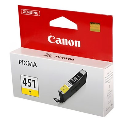 Картридж струйный CANON (CLI-451Y) Pixma iP7240 и другие, желтый, оригинальный, 6526B001 361135