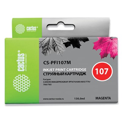 Картридж струйный CACTUS (CS-PFI107M) для CANON PF680/685/780/785, пурпурный 362790