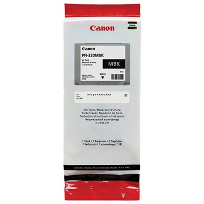Картридж струйный CANON (PFI-320MBk) для imagePROGRAF TM-200/205/300/305, матовый черный, 300 мл, оригинальный, 2889C001 363502