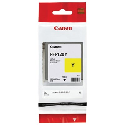 Картридж струйный CANON (PFI-120Y) для imagePROGRAF TM-200/205/300/305, желтый, 130 мл, оригинальный, 2888C001 363496