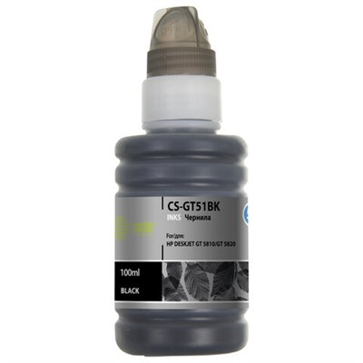 Чернила CACTUS (CS-GT51BK) для СНПЧ HP DeskJet GT 5810/5820, черные, 0,1 л 362951