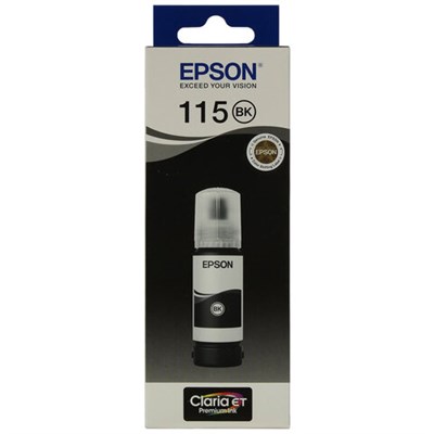Чернила EPSON 115 (C13T07C14A) для СНПЧ L8160/L8180, черные пигментные, объем 70 мл, ОРИГИНАЛЬНЫЕ 364018