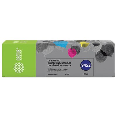 Картридж струйный CACTUS (CS-EPT9452) для Epson WF-C5290DW/C5790DW, голубой 363368
