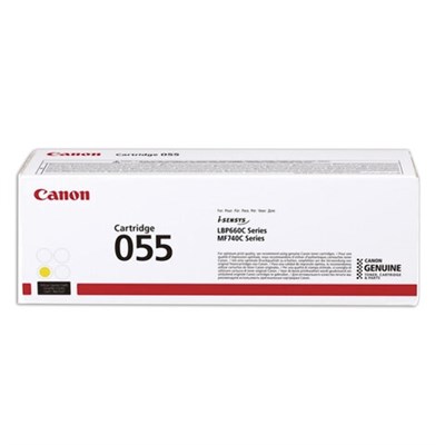 Картридж лазерный CANON (055Y) для LBP663/664/MF742/744/746, желтый, оригинальный, ресурс 2100 страниц, 3013C002 363332