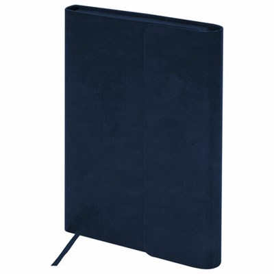 Ежедневник с магнитным клапаном недатированный, под кожу, А5, темно-синий, BRAUBERG "Magnetic X", 113279 113279