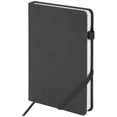 Ежедневник недатированный А5 138x213 мм BRAUBERG "Finest" под кожу, резинка, 136 л., черный, 111869 111869