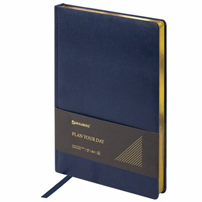 Ежедневник недатированный БОЛЬШОЙ ФОРМАТ 210х297 мм, А4, BRAUBERG Iguana, 160л, синий, 114451 114451