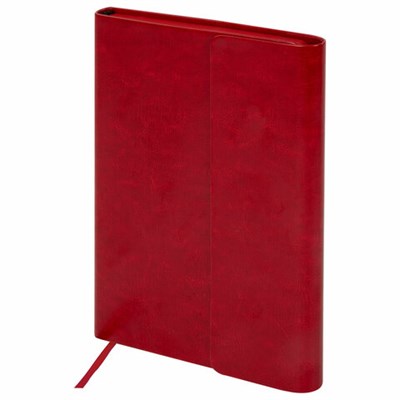 Ежедневник с магнитным клапаном недатированный, под кожу, А5, красный, BRAUBERG "Magnetic X", 113281 113281