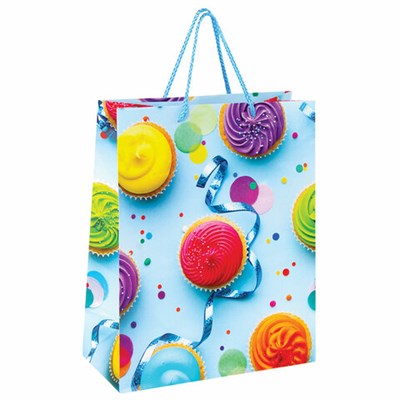 Пакет подарочный (1 штука) 26x13x32 см, ЗОЛОТАЯ СКАЗКА "Кексики", ламинированный, 606593 606593