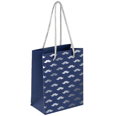 Пакет подарочный (1 штука) 11x6x15 см, ЗОЛОТАЯ СКАЗКА "Man Style", фольга, синий, 608243 608243