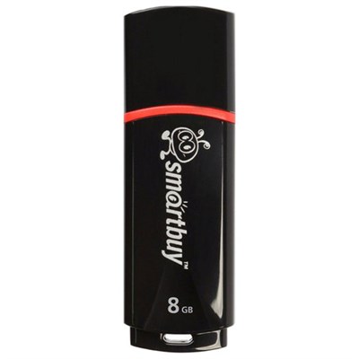 Флеш-диск 8 GB, SMARTBUY Crown, USB 2.0, черный, SB8GBCRW-K 512175