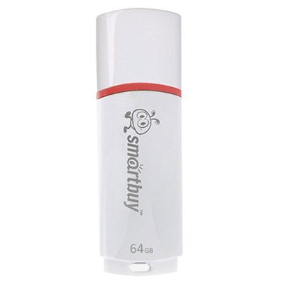Флеш-диск 64 GB, SMARTBUY Crown, USB 2.0, белый, SB64GBCRW-W 512779