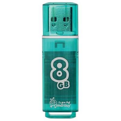 Флеш-диск 8 GB, SMARTBUY Glossy, USB 2.0, зеленый, SB8GBGS-G 512179