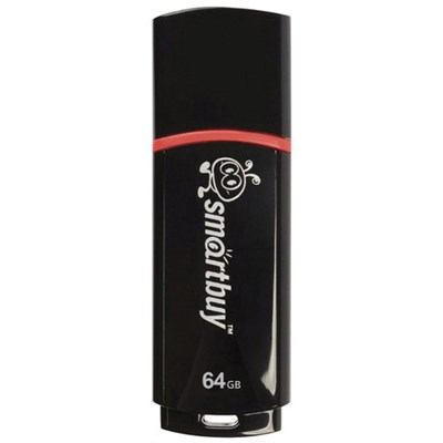 Флеш-диск 64 GB, SMARTBUY Crown, USB 2.0, черный, SB64GBCRW-K 512783