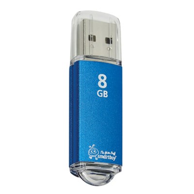 Флеш-диск 8 GB, SMARTBUY V-Cut, USB 2.0, металлический корпус, синий, SB8GBVC-B 512182