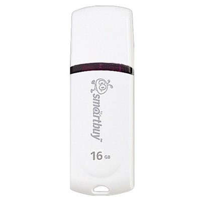 Флеш-диск 16 GB, SMARTBUY Paean, USB 2.0, белый, SB16GBPN-W 512767
