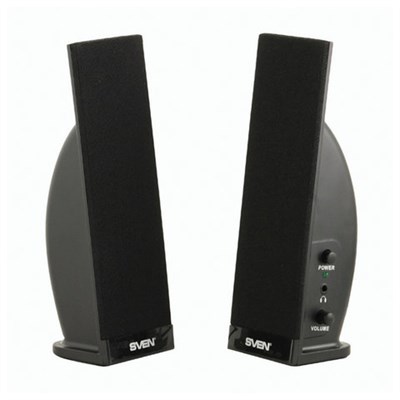Колонки компьютерные SVEN 230, 2.0, 2х2 Вт, пластик, черные, SV-0110230BK 512932