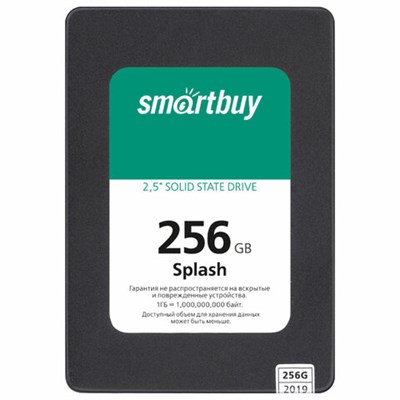 Твердотельный накопитель SSD SMARTBUY Splash 256GB, 2,5", SATA III, черный, SBSSD-256GT-MX902-25S3 513606