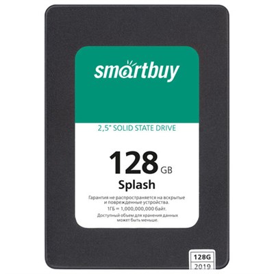 Твердотельный накопитель SSD SMARTBUY Splash 128GB, 2,5", SATA III, черный, SBSSD-128GT-MX902-25S3 513605