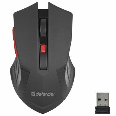 Мышь беспроводная DEFENDER Accura MM-275, USB, 5 кнопок + 1 колесо-кнопка, оптическая, черная, 52276 513323