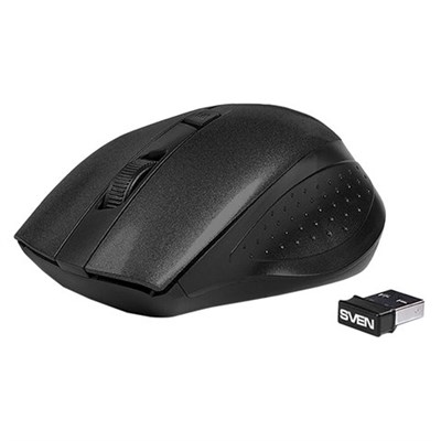 Мышь беспроводная SVEN RX-325, 3 кнопки + 1 колесо-кнопка, оптическая, черная, SV-03200325WB 513009
