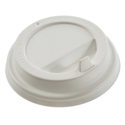 Одноразовые крышки для стакана 250 мл (d-80), КОМПЛЕКТ 100 шт., клапан-носик, белые, ФОРМАЦИЯ, CH-80F-A 606202