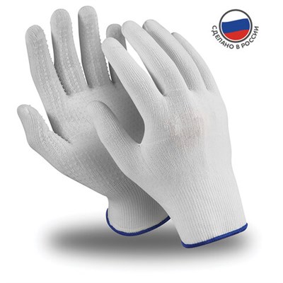 Перчатки нейлоновые MANIPULA Микрон, ПВХ-покрытие, КОМПЛЕКТ 10 пар, р-р 9 (L), белые, TNG-27/MG-111 608562