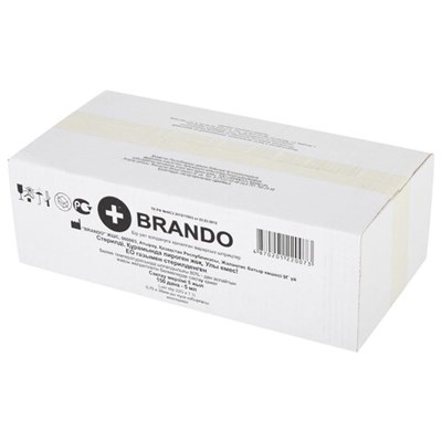 Шприц 3-х компонентный BRANDO, 5 мл, КОМПЛЕКТ 150 шт., игла 0,7х38 - 22G 631104