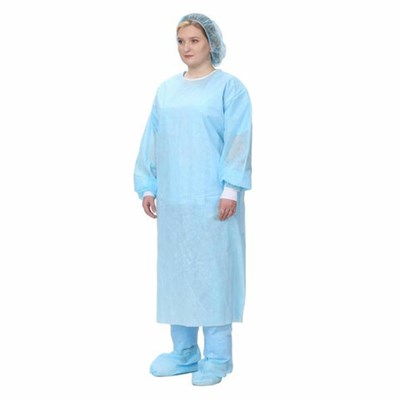 Халат хирургический нестерильный 140 см, 52-54 р., манжета, спанбонд 25 г/м2, ГЕКСА, голубой 630957