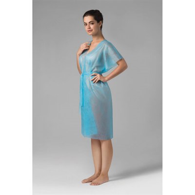Халат-кимоно без рукавов голубой КОМПЛЕКТ 10 шт., спанбонд 30 г/м2, ЧИСТОВЬЕ, 01-564 630883
