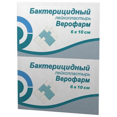 Лейкопластырь бактерицидный ВЕРОФАРМ, полоска 6х10 см, тканевая основа, 20024106 630608