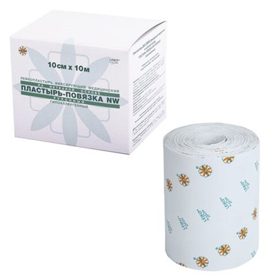 Пластырь-повязка рулонная LEIKO 10х1000 см, на нетканой основе "Липкий бинт", 132825 630270