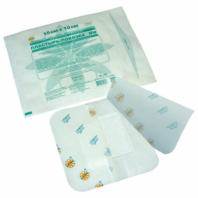 Послеоперационная пластырь-повязка LEIKO 10х10 см, на нетканой основе, со впитывающей прокладкой, 113965 630273