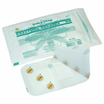 Послеоперационная пластырь-повязка LEIKO 6х10 см, на нетканой основе, со впитывающей прокладкой, 103967 630272