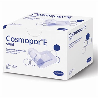 Пластырь-повязка COSMOPOR E STERIL, комплект 50 шт., нетканая основа, 7,2х5 см, 901008 630932