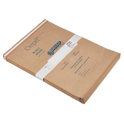 Пакет крафт самоклеящийся ВИНАР СТЕРИТ, комплект 100 шт., для ПАРОВОЙ/ВОЗДУШНОЙ стерилизации, 400х500 мм 630411